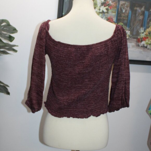 Me & U Brand Juniors 2X Crop Sweater Purple - Picture 3 of 8